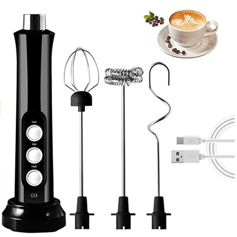 Complete 2024 New Multifunctional Rechargeable Milk Frother With Egg Beater