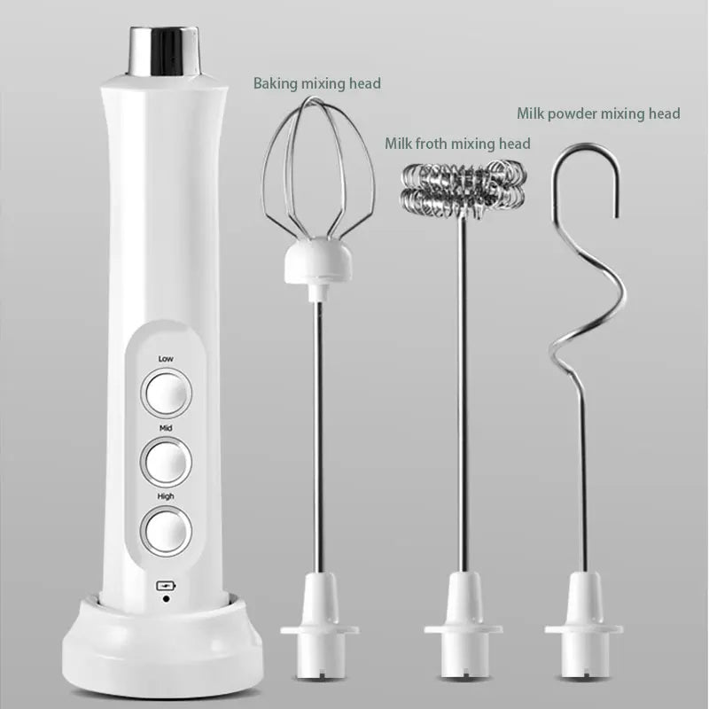 2024 New Multifunctional Rechargeable Milk Frother With Egg Beater
